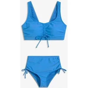 bonprix Bustier-Bikini mit Bindebändern (2-tlg.Set)blau 38Damen