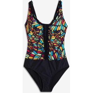 bonprix Medium Shape-Badeanzug mit Rüschenschwarz 44Damen
