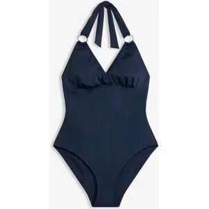 bonprix Neckholder Badeanzug mit Ringdetailblau 46Damen