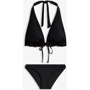 bonprix Neckholder-Bikini mit Rüschen (2-tlg.Set)schwarz 42Damen
