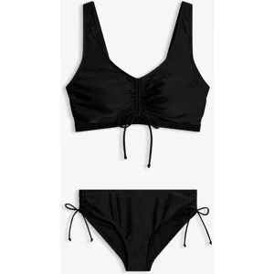 bonprix Bustier-Bikini (2-tlg.Set) mit Bindebändernschwarz 38Damen