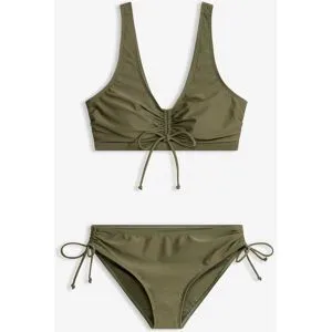 bonprix Bustier-Bikini (2-tlg.Set) mit Bindebänderngrün 42Damen