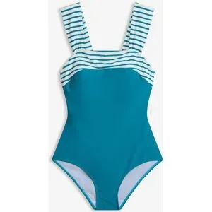 bonprix Medium Shape-Badeanzug mit breiten Trägernpetrol 38Damen