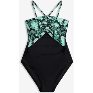 bonprix Bandeau-Badeanzug im Nacken zum Bindenschwarz 44Damen