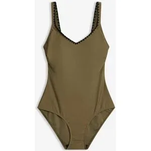 bonprix Badeanzug mit Stickereigrün 56Damen