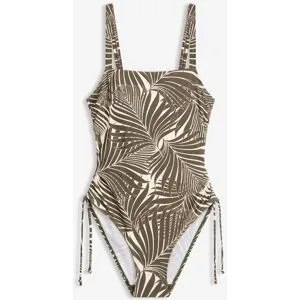 bonprix Bandeau-Badeanzug mit hohem Beinausschnittweiß 48Damen