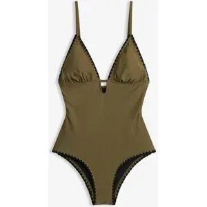 bonprix Badeanzug mit Stickereigrün 38Damen
