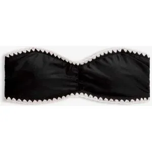bonprix Bandeau-Bikinioberteil mit Stickereischwarz 42Damen