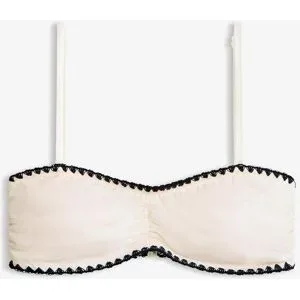 bonprix Bandeau-Bikinioberteil mit Stickereiweiß 42Damen