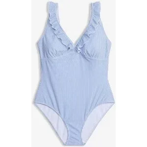 bonprix Light Shape-Badeanzug mit Volantsblau 42Damen