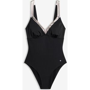bonprix Medium Shape-Badeanzug mit silbernen Detailsschwarz 40Damen
