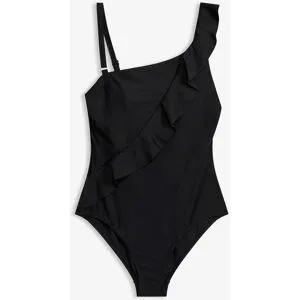 bonprix One-Shoulder Badeanzug mit abnehmbarem Trägerschwarz 44Damen