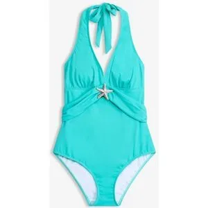 bonprix Neckholder-Badeanzug mit Seesterndetailblau 36Damen