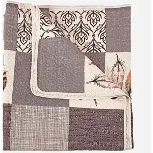 bonprix Tagesdecke mit Patchwork Druckbeige 5 (Doppelbett 200 cm mit Fußteil 280/210 cm)false