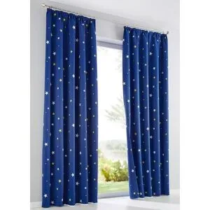 bonprix Verdunkelungsvorhang beidseitig bedruckt, auch in extra breit (1er Pack)blau 2 (H/B: 175/130 cm)false