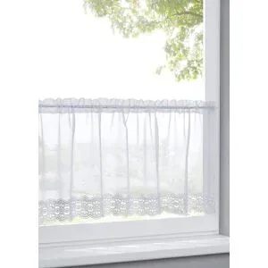 bonprix Scheibengardine mit Spitzenkante mit recyceltem Polyesterweiß 1 (H/B: 30/90 cm)false