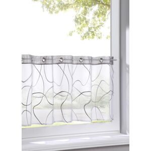 bonprix Scheibengardine mit recyceltem Polyester und Stickereigrau 4 (H/B: 45/120 cm)false