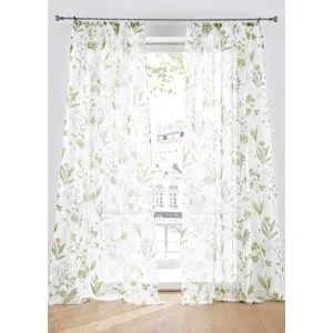 bonprix Gardine mit floralem Druck (1er Pack)grün 2 (H/B: 175/144 cm)false
