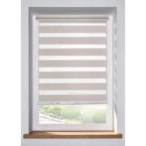 bonprix Schnurloses Doppelrollo in Leinen-Optikbeige 6 (H/B: 130/100 cm)false