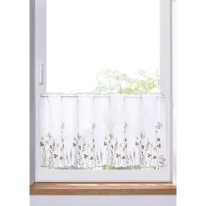 bonprix Scheibengardine mit Blumenstickereibeige 5 (H/B: 60/114 cm)false