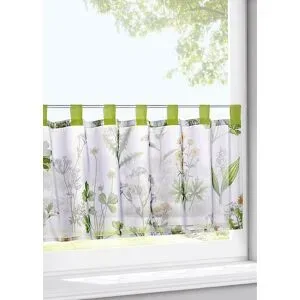 bonprix Scheibengardine mit Gräser Druck mit recyceltem Polyestergrün 1 (H/B: 30/90 cm)false
