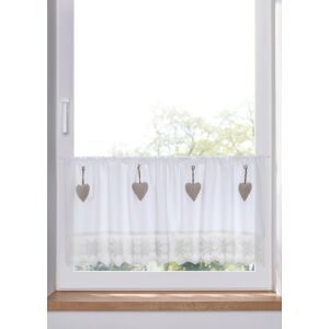 bonprix Bio Baumwoll Scheibengardine mit Herzenweiß 2 (H/B: 45/120 cm)false