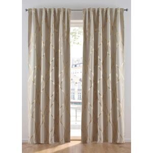 bonprix Abdunkelnder Vorhang mit Glanzdruck (1er Pack)beige 4 (H/B: 245/130 cm)false