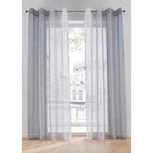 bonprix Gardinen aus leichtem Voile, auch in extra lang (2er Pack)grau 3 (H/B: 225/144 cm)false