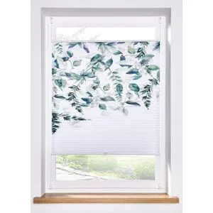 bonprix Plissee mit Blätter Druckgrün 9 (H/B: 130/120 cm)false