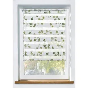 bonprix Doppelrollo mit Blätter Druckgrün 4 (H/B: 130/80 cm)false