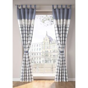 bonprix Bio-Baumwoll Vorhang mit Raffhalter (1er Pack)blau 2 (H/B: 145/110 cm)false