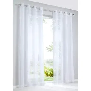 bonprix Gardine aus feiner Batist Struktur (1er Pack)weiß 1 (H/B: 145/140 cm)false