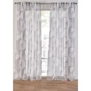 bonprix Gardine mit recyceltem Polyester mit Druck (1er Pack)grau 3 (H/B: 225/135 cm)false