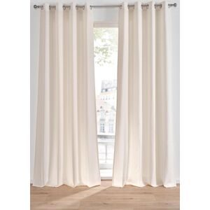 bonprix Vorhang in Leinen-Optik mit recyceltem Polyester (1er Pack)beige 4 (H/B: 245/140 cm)false