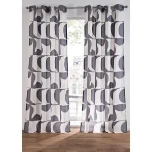 bonprix Gardine mit grafischem Druck aus recycelten Polyester (1er Pack)schwarz 4 (H/B: 245/135 cm)false