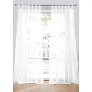bonprix Gardinen aus leichtem Voile (2er Pack)weiß 4 (H/B: 245/150 cm)false