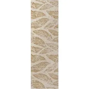 bonprix Waschbare Fußmatte mit Blätternbeige 2 (50/75 cm)false