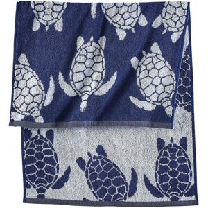 bonprix Baumwoll-Handtuch mit Schildkrötenmusterblau 2 (2er Pack Handtuch 50/100 cm)false