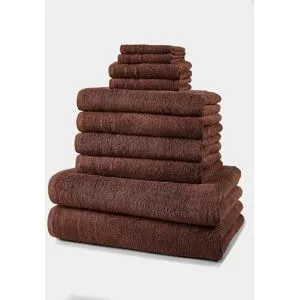 bonprix Baumwoll-Handtuch Set (10-tlg. Set)braun 0 (10-tlg. Set Waschlappen: 30/30 cm, Gästehandtuch 30/50 cm: 30/50 cm, Handtuch 50/100 cm: 50/100 cm, Duschtuch 70/140 cm: 70/140 cm)false