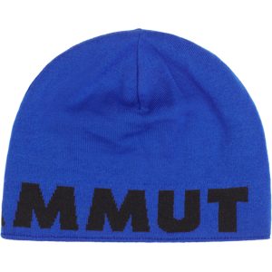 Mammut Beidseitig tragbare feinmaschige Strickmütze Logo Beanie Blau one size