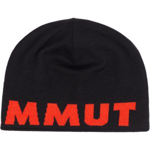 Mammut Beidseitig tragbare feinmaschige Strickmütze Logo Beanie Schwarz one size