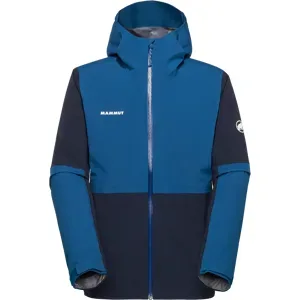 Mammut Leichte, elastische Hardshelljacke zum Wandern Linard Guide HS Hooded Jacket Men Blau S
