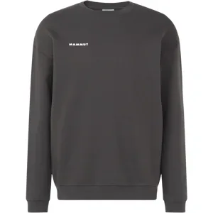 Mammut Warmer Rundhalspullover aus 100 % ökologischer Baumwolle Base ML Crew Neck Men Mini Logo Grau 3XL