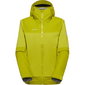 Mammut Strapazierfähige Allwetter-Hardshell-Wanderjacke Ducan Guide HS Hooded Jacket Women Gelb XL