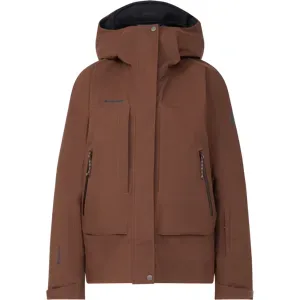 Mammut Leichte, isolierte Hardshell-Skijacke Haldigrat GTX HS Thermo Hooded Jacket Women Brown L