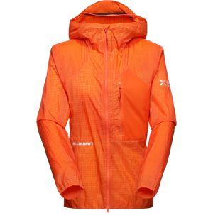 Mammut Ultraleichter, kompakter Windbreaker für die Berge Eiger Nordwand Advanced WB Hooded Jacket Women Orange XS