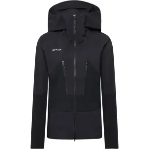 Mammut Leichte Skitourenjacke mit Bodymapping-Design Aenergy Pro SO Hybrid Hooded Jacket Women Schwarz M