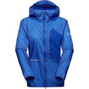 Mammut Ultraleichter, kompakter Windbreaker für die Berge Eiger Nordwand Advanced WB Hooded Jacket Women Blau S
