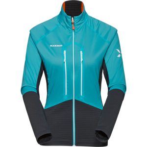 Mammut Technische Hybridjacke mit Stretch-Fleece Eiger Nordwand ML Hybrid Jacket Women Blau M