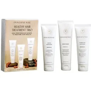 177.3ml Innersense Organic Beauty Healthy Hair Treatment Trio (Detox Mask 59,1ml + Repair Mask 59,1ml + Hydrating Mask 59,1)